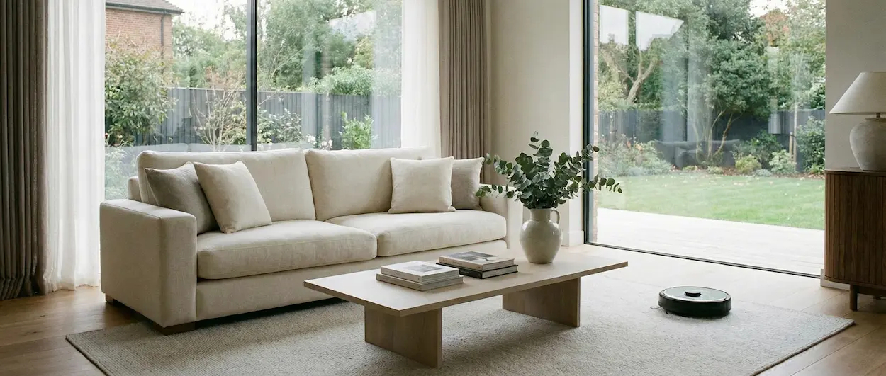 Professional cleaning service living room background